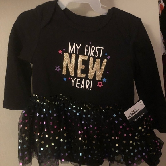 Infant New Year’s Outfit with HeadBand 3/6 Month - Picture 2 of 3